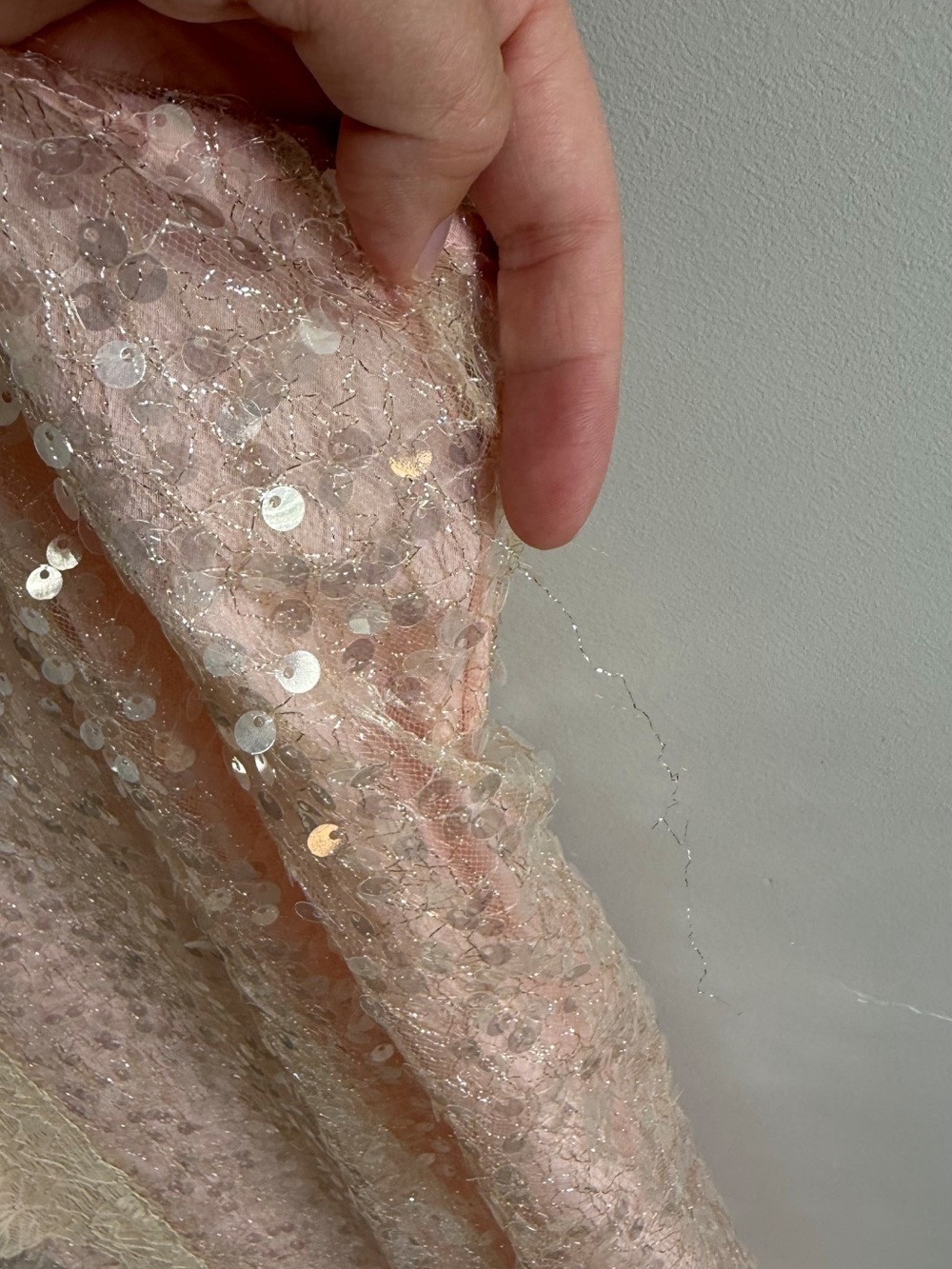 Anthropologie Sleeveless V-Neck Lace Sequin Slip Midi Dress - Picture 11 of 11